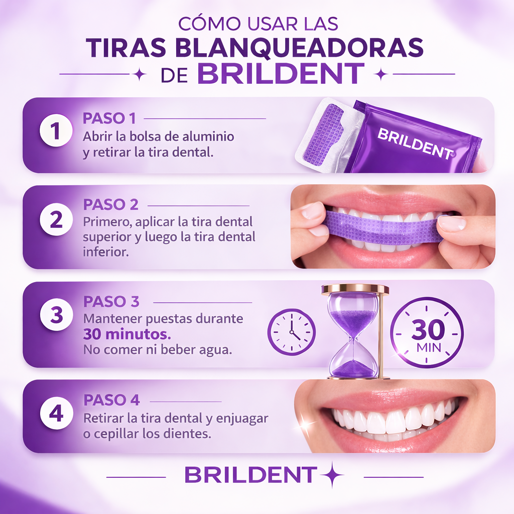 Tiras blanqueadoras con tecnología violeta v34